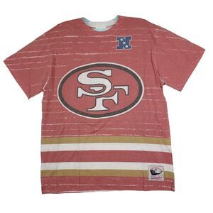 San Francisco 49ers Mitchell & Ness‎ NFL Large Shirt Jumbotron 3.0 Red NWT